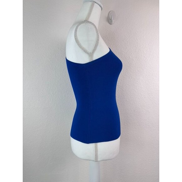 Ramy‎ Brook women's XXS blue ribbed one shoulder indira top fitted stretch - Picture 3 of 10